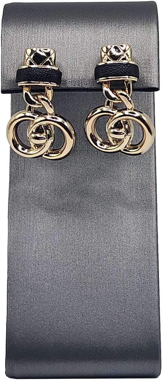 MOOCA 6 Pcs Set Metal Steel Gray Faux Leather Earring Display Stand Displays - Image 4