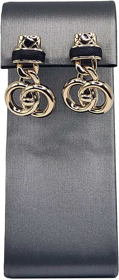 MOOCA 6 Pcs Set Metal Steel Gray Faux Leather Earring Display Stand Displays - Image 4