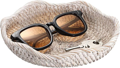 Hipiwe Handwoven Rattan Basket Tray Decorative Key Tray - Image 8