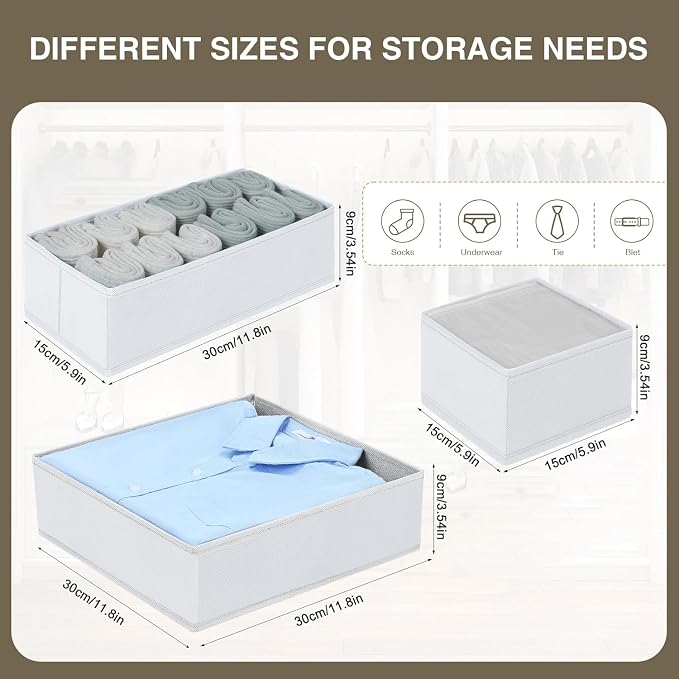 DIMJ Drawer Organizer Clothes, 18 Pack Dresser Organizer, Foldable Closet - Image 5