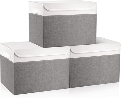 Large 17" 42 Quarts Collapsible Stackable Storage Bins by Bagnizer