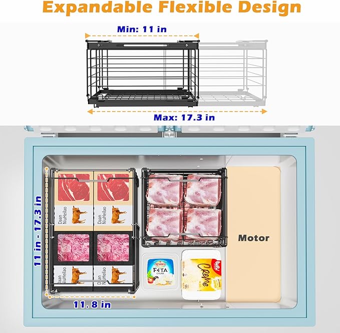 NADAMOO Freezer Organizer Bins, 2 Packs Large Expandable Stackable Chest - Image 3