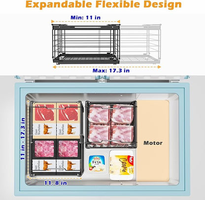 NADAMOO Freezer Organizer Bins, 2 Packs Large Expandable Stackable Chest - Image 3