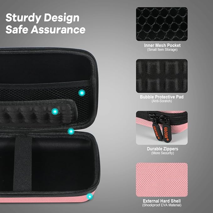 Large Hard Shell Carrying Case for External Hard Drive, Power Bank, Heart - Image 4
