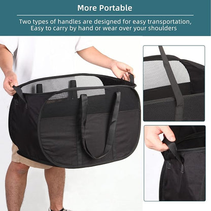 2 Pcs Collapsible Laundry Baskets, Tear Proof Pop Up Laundry Hamper - Image 6