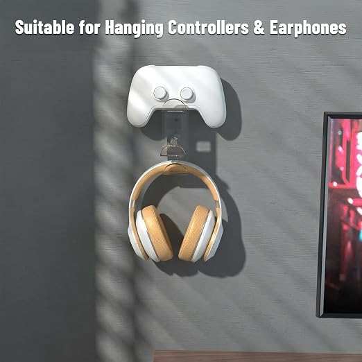 NiHome Clear Acrylic Game Controller Wall Hanger Stand, Dual Gamepad Controller - Image 3