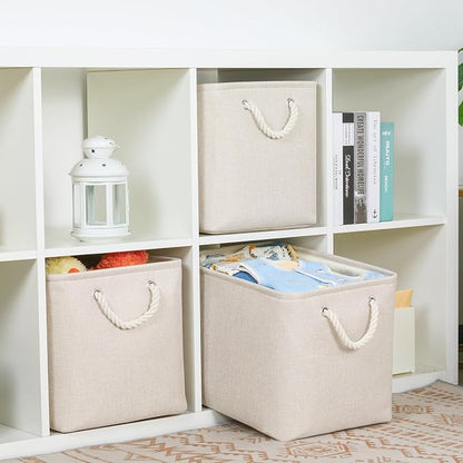 Bidtakay Large Storage Baskets for Shelves 3 Pack Fabric Storage Bins for - Image 4