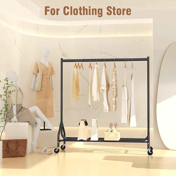 EAGMAK Heavy Duty Clothes Rack Load 420 LBS, Rolling Garment Rack - Image 7