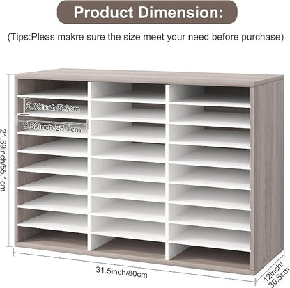 Literature Organizer 27 Slots Wooden Mailboxes - Image 2