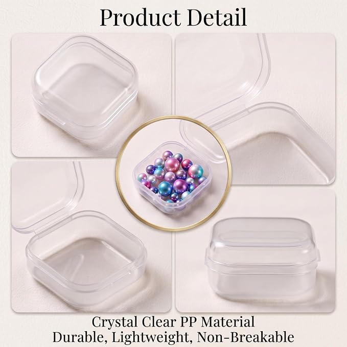 Jetec 30 Pieces Mini Plastic Clear Beads Storage Containers Box - Image 3