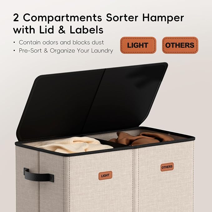 150L Double Laundry Hamper - Image 5