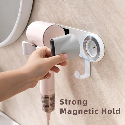 Hair Dryer Holder Wall Mounted, Hair Dryer Organizer Self Adhesive Compatible - Image 4