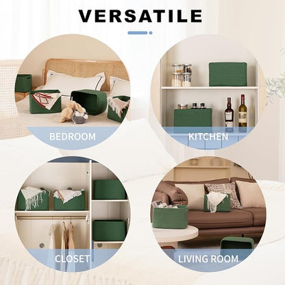 4 Pack Storage Baskets for Organizing, Woven Baskets for Shelves - Image 4