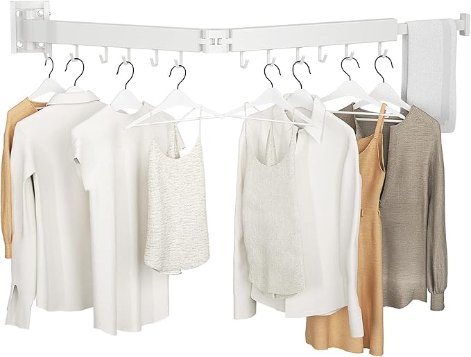 Foldable Clothes Drying Rack, 2 Fold Laundry Drying Rack Wall Mount, Folding & by Kelisiting