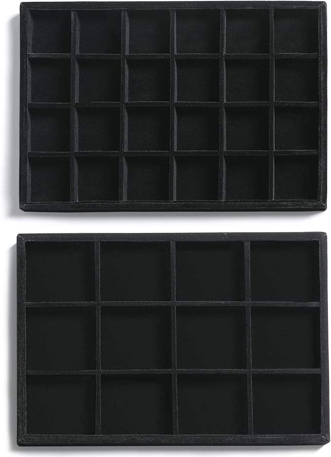 Frebeauty Stackable Velvet Jewelry Organizer Trays by Frebeauty