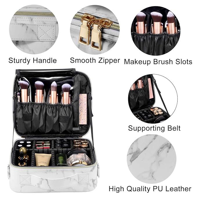 gzcz Travel Makeup Bag, Professional Cosmetic Bags - Image 7