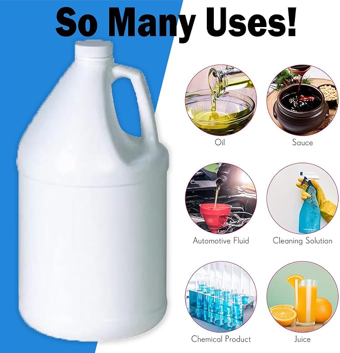 1 Gallon Plastic Jug with Cap – BPA-Free HDPE Bottle - Image 3