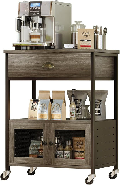 Catrimown Coffee Cart Station, Coffee Stand Station, Small Microwave Stand - Image 8