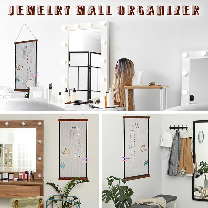 2 Pcs Earring Storage Rack Wall Mounted, Display Hanging Jewelry Storage Rack - Image 6