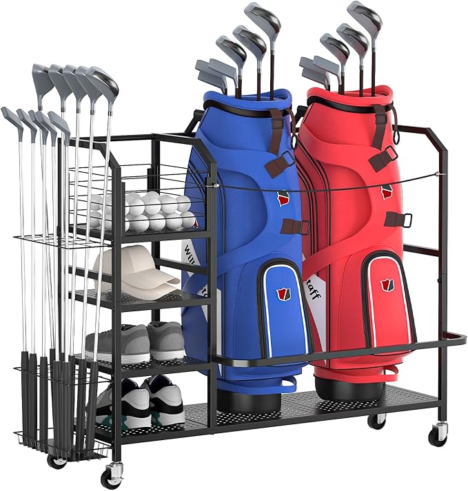 Golf Bag Storage, Big Capacity Golf Bag Organizer by GloCryp