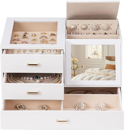 Homde Women Mirror Jewelry Box: Organizer Case by Homde