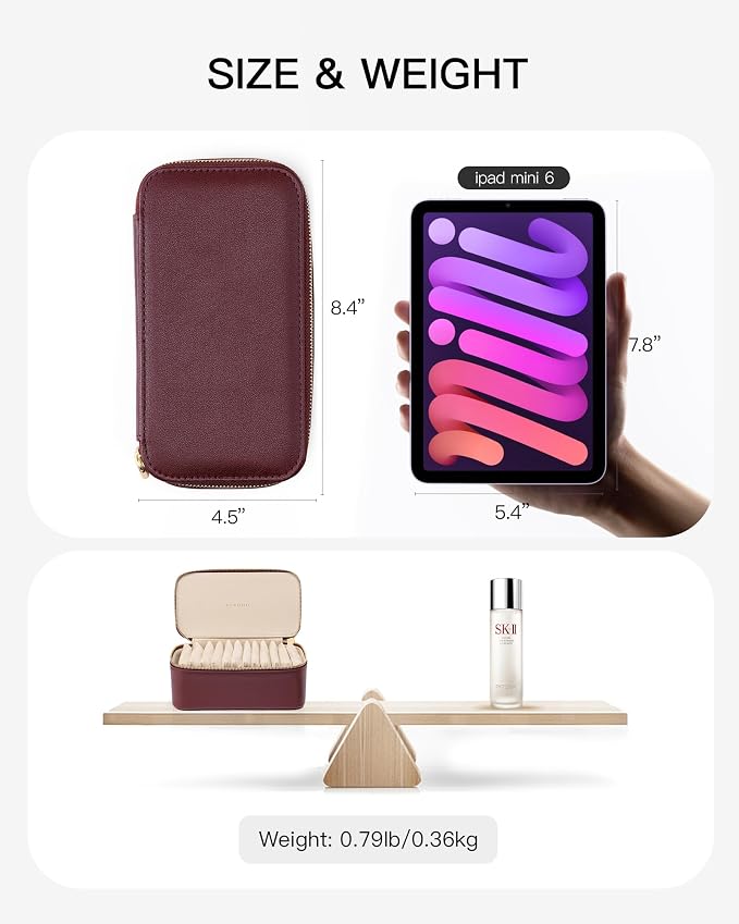 Vlando Jewelry Box with 12 Velvet Jewelry Bags Travel Jewelry Case - Image 3