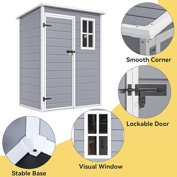 DWVO 5x3 FT Outdoor Storage Shed - Image 3