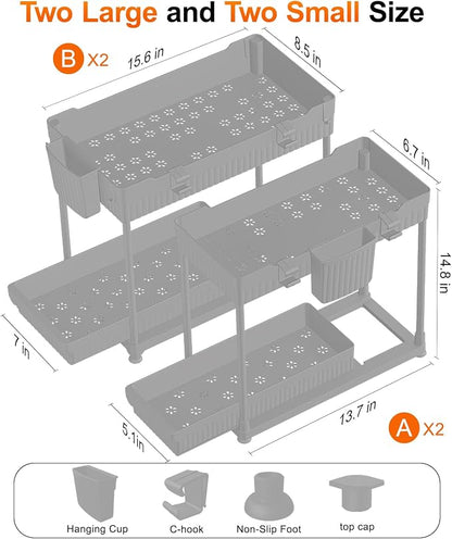 Sevenblue 4-Pack 2-Tier Under Sink Organizer - Image 2