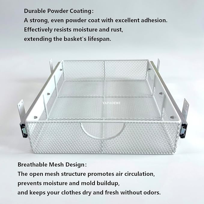 Pull Out Closet Drawer for Clothes | Sliding Wire Basket for Wardrobe Cabinets - Image 3