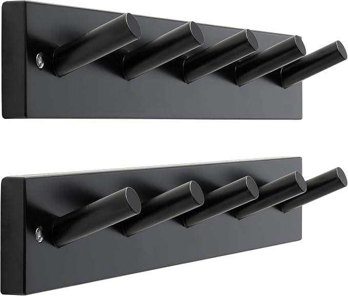 SKOLOO Wooden Wall Mounted Coat Rack, 5 Pegs Bamboo Wall Hook by SKOLOO