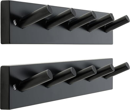 SKOLOO Wooden Wall Mounted Coat Rack, 5 Pegs Bamboo Wall Hook by SKOLOO
