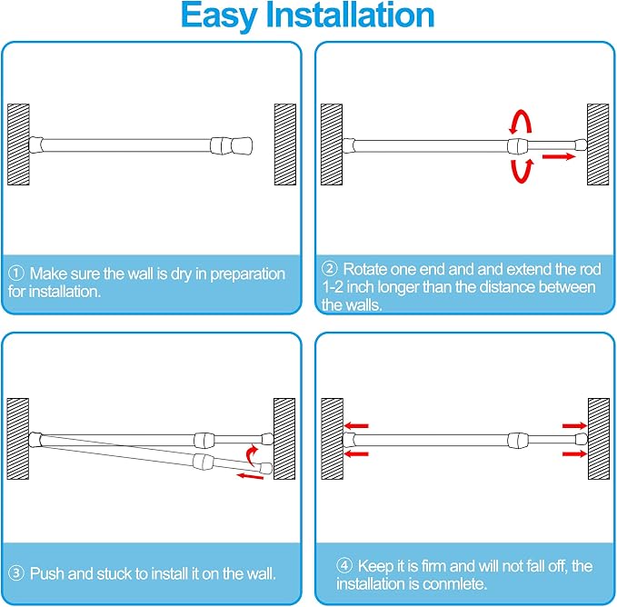 SIQUK 6 Pack Cupboard Bars Adjustable Spring Tension Rods White Refrigerator - Image 4