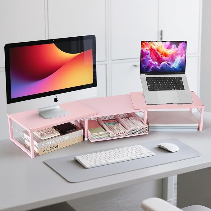 OPNICE Dual Monitor Stand Riser, Desk Organizer - Image 5