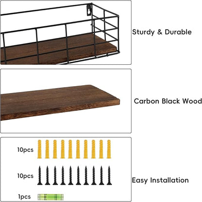 Fixwal Wall Shelves, 4 Sets of Hanging Floating Shelves, Wall Mounted Shelves - Image 4