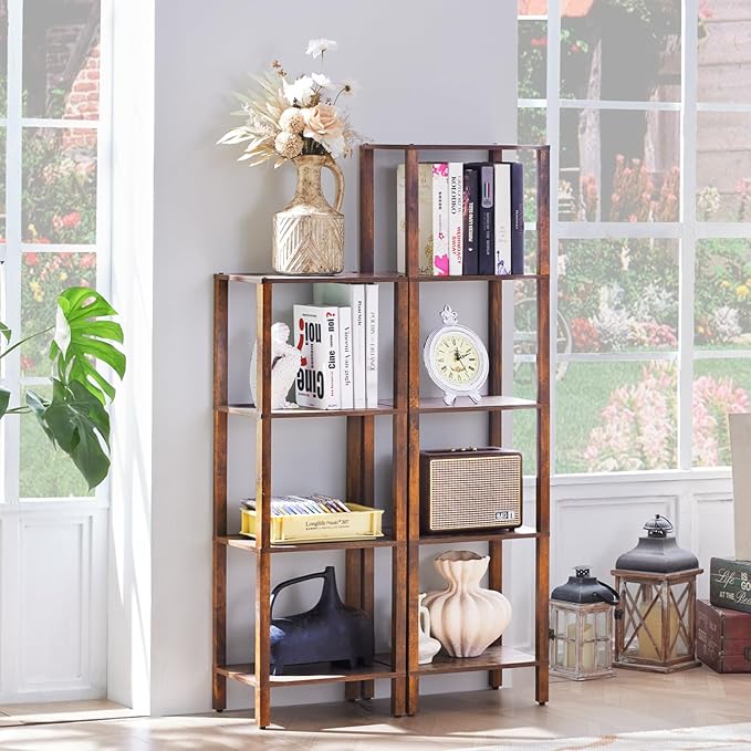YUFAM 4 Tier Small Bookshelf, Narrow Tall Shelf, Wooden Book Shelf, Skinny - Image 4