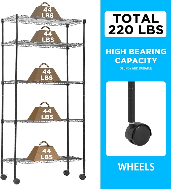 30" L×14" W×60" H Wire Shelving Unit Metal Shelf - Image 4