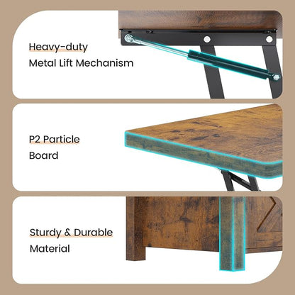 SEDETA Lift Top Coffee Table, 4 in 1 Convertible Coffee Tables - Image 5
