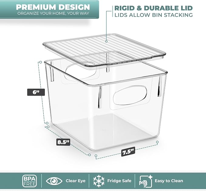 Sorbus Medium Clear Plastic Storage Bins - Image 2