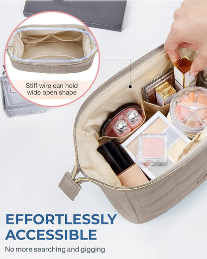 BAGSMART Makeup Bag Travel Toiletry Bag, Puffy Padded Make Up Bags - Image 5