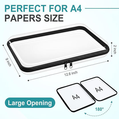 Sanwuta 6 Pcs Clear Hard Zipper Case Hard Plastic Zipper Pouches Transparent - Image 2