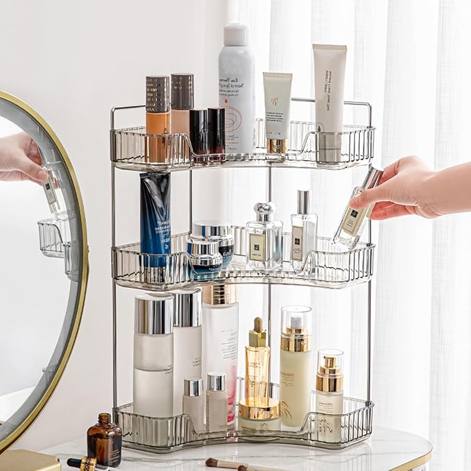 Aveniee Corner Bathroom Counter Organizer, Bathroom Countertop Shelf Makeup by Aveniee