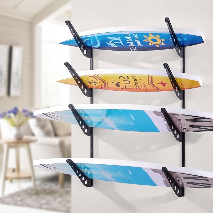 VEVOR Surfboard Wall Mount, 4 Tiers Horizontal Surfboard Rack - Image 8