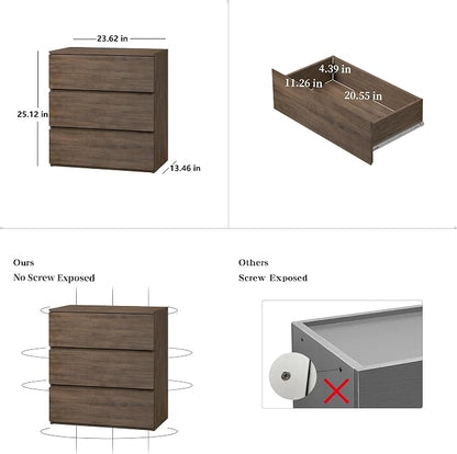 woodtalks 3 Drawer Dresser, Wood Chest Drawers - Image 2