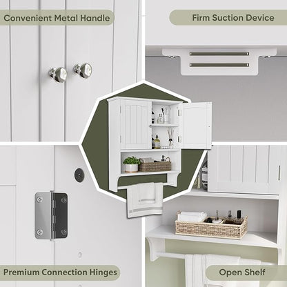 Smuxee White Bathroom Cabinet Wall Mounted - Image 5