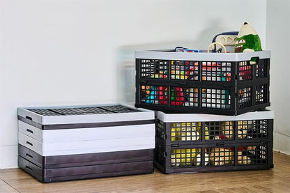 3-Pack Plastic Collapsible Storage Crates-30L, Foldable Plastic Crates - Image 7