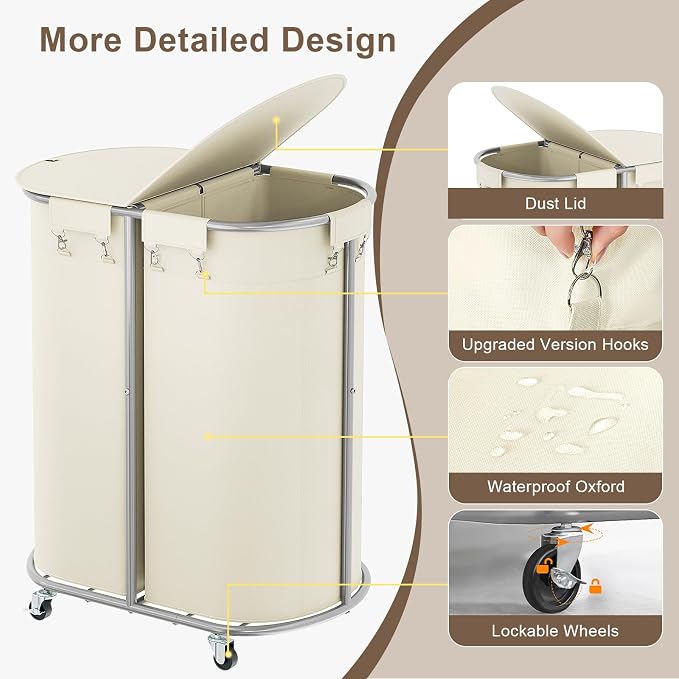 200L Double Laundry Hamper - Image 5