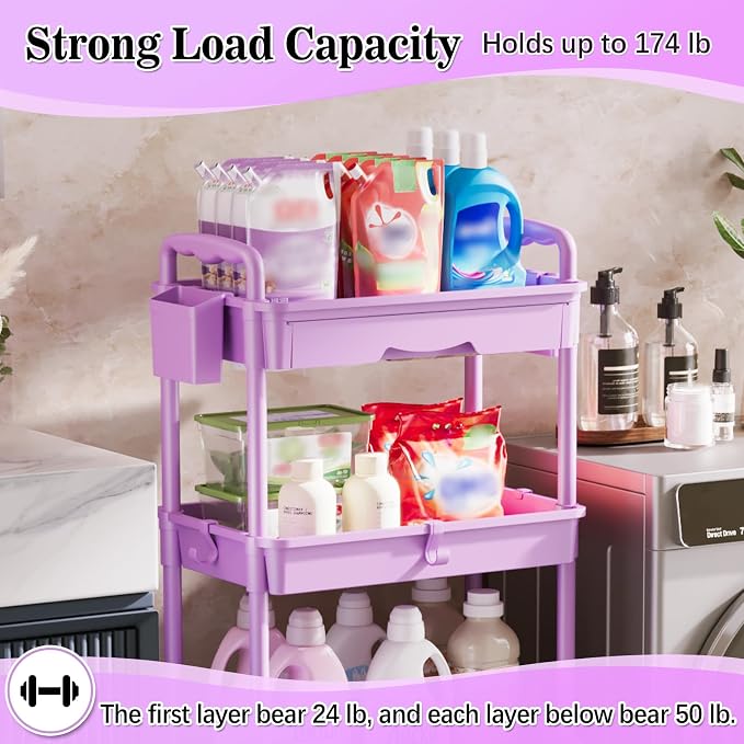 SUNALLY 4 Tier Rolling Cart Organizer - Image 5