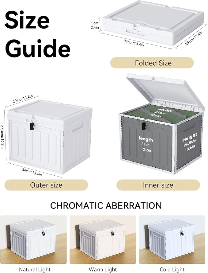 Oterri Plastic File Box with Lid - Image 2