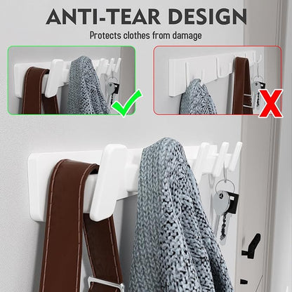 White Coat Rack Wall Hooks for Hanging Heavy Duty Door Hooks - Image 7