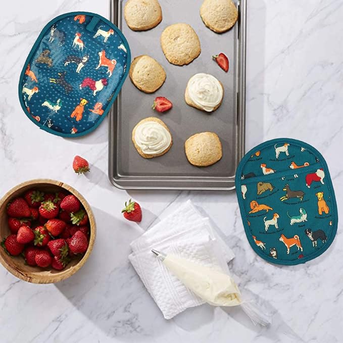 Pot Holders Set of 2 with Transparent Clear Silicone Shell and Nice Dog Flower - Image 4